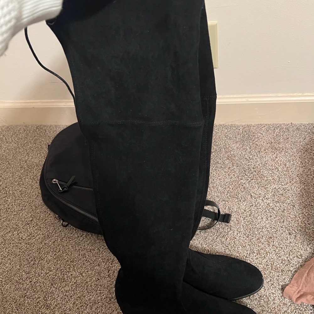 Black thigh high boots